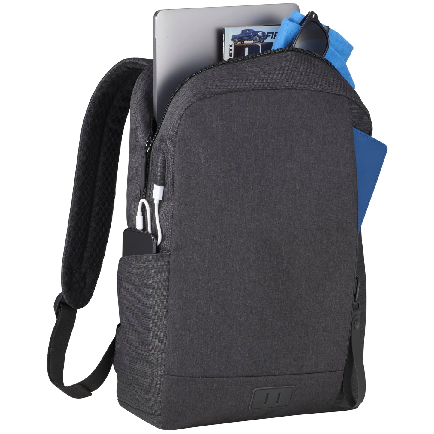 Gray NBN Whitby Slim 15" Computer Backpack w/ USB Port plain