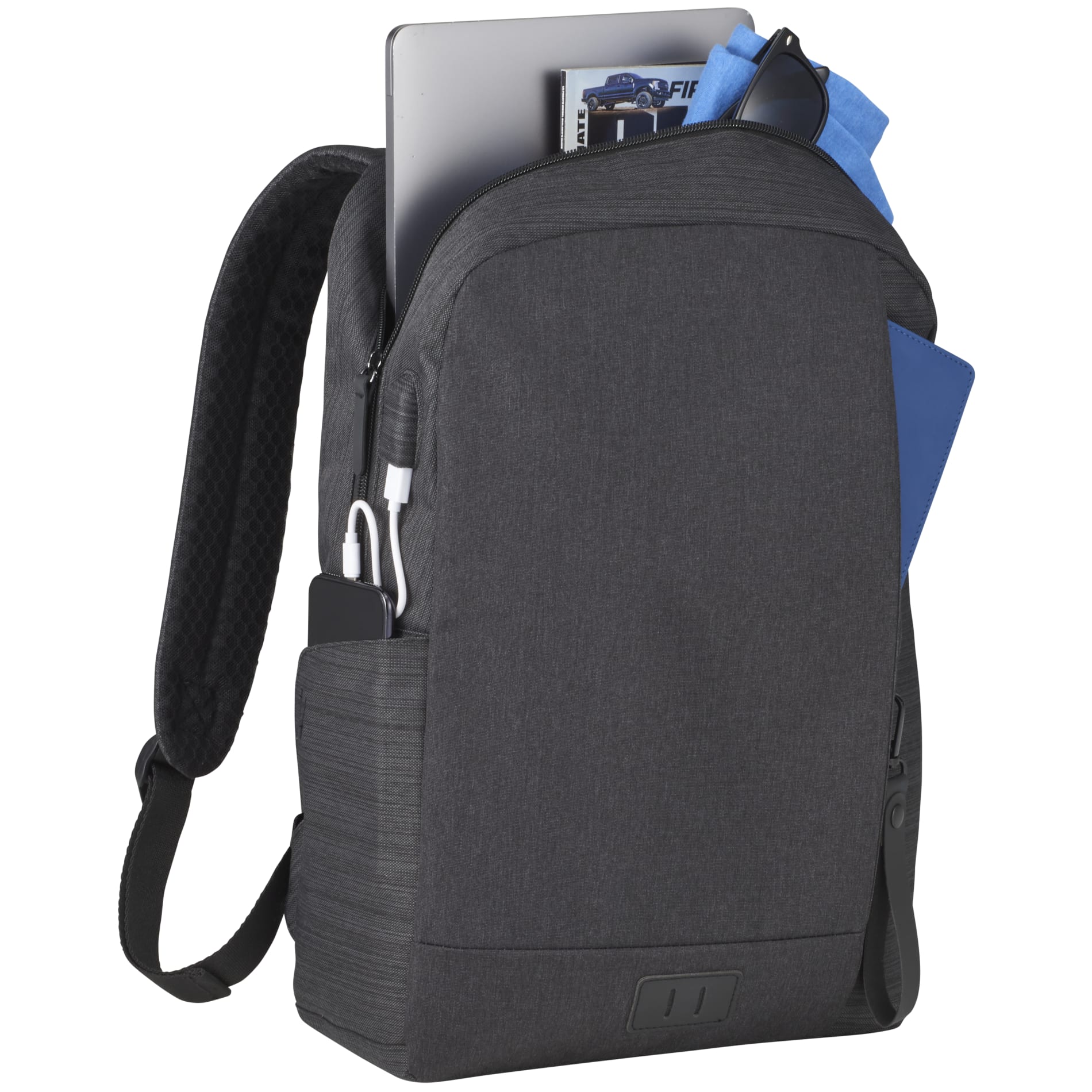Gray NBN Whitby Slim 15" Computer Backpack w/ USB Port plain