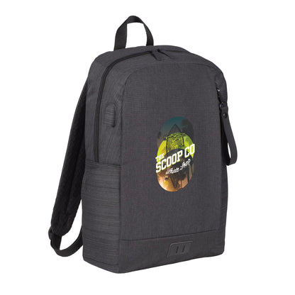Gray NBN Whitby Slim 15" Computer Backpack w/ USB Port