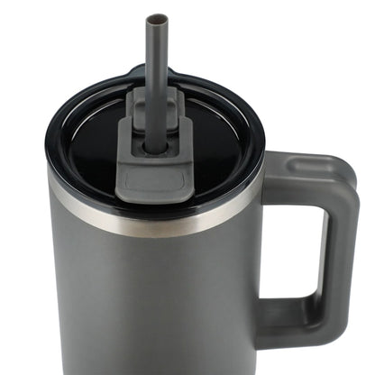 Gray Pinnacle Recycled Travel Tumbler with Straw 40oz plain
