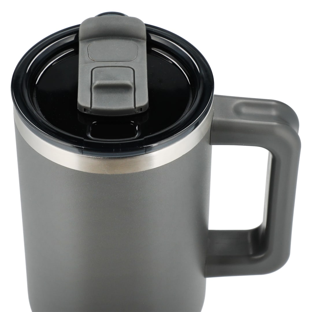 Gray Pinnacle Recycled Travel Tumbler with Straw 40oz plain
