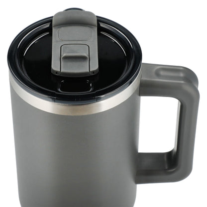 Gray Pinnacle Recycled Travel Tumbler with Straw 40oz plain