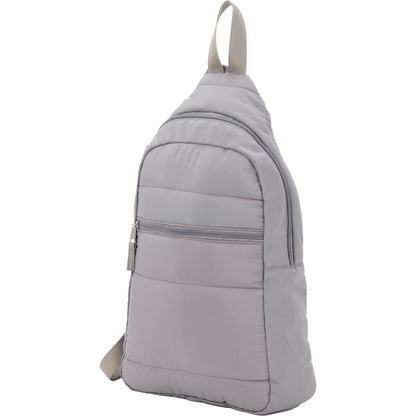 Gray Puffer Recycled Sling Backpack plain
