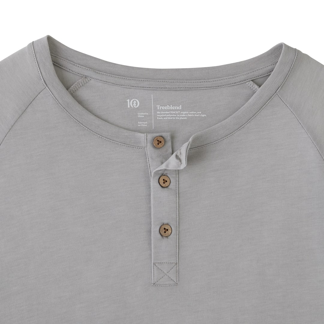 Gray tentree TreeBlend Classic Henley Longsleeve - Men's plain