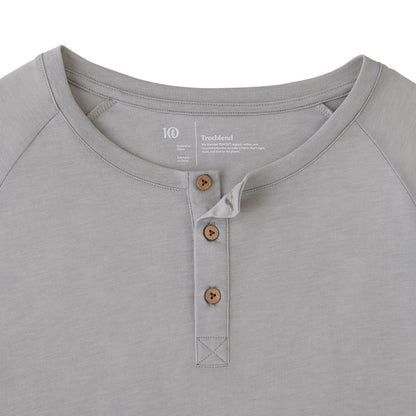 Gray tentree TreeBlend Classic Henley Longsleeve - Men's plain