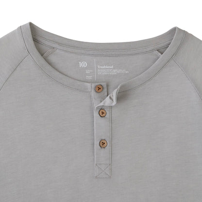 Gray tentree TreeBlend Classic Henley Longsleeve - Men's plain