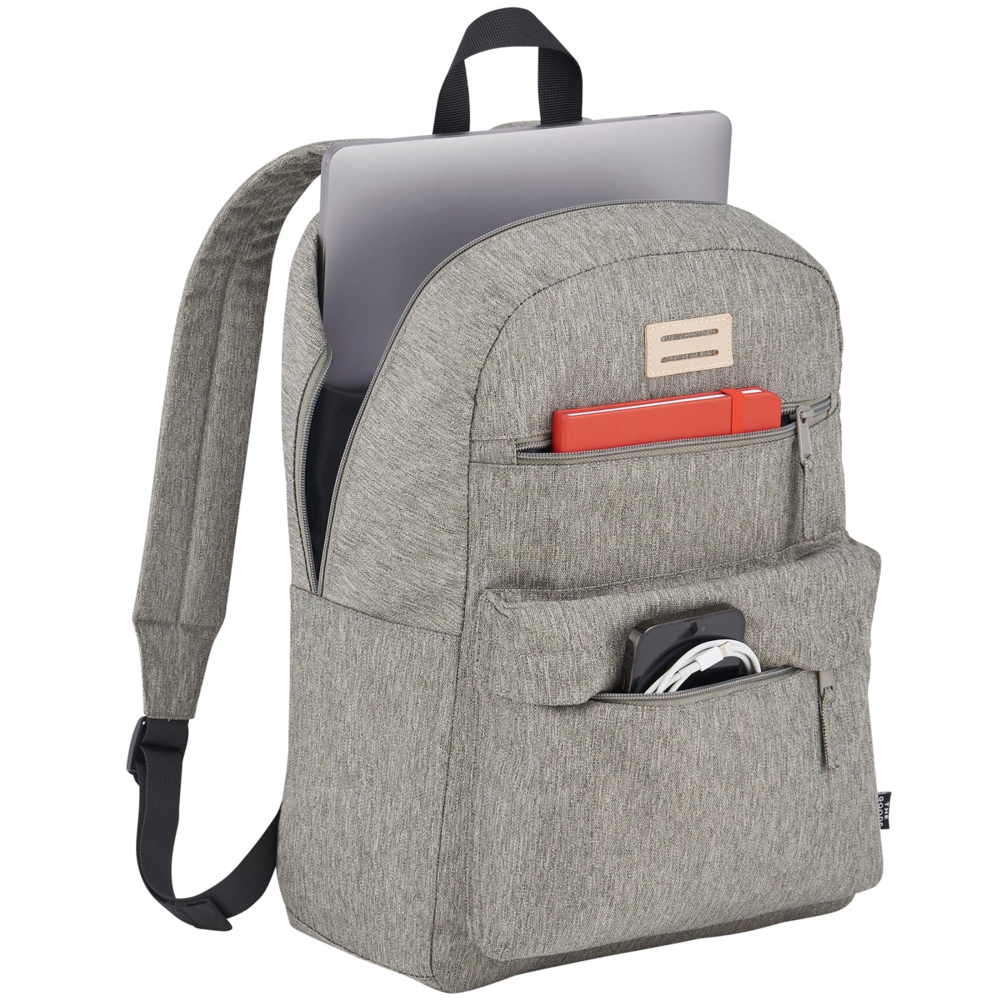 Gray THE GOODS™ Recycled 15" Laptop Backpack plain