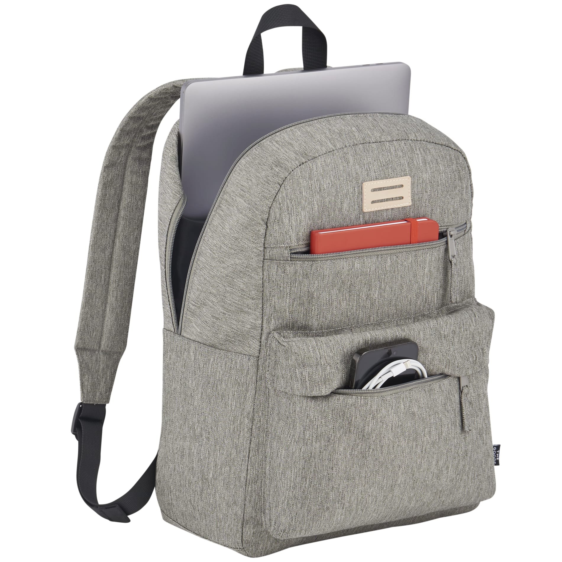 Gray THE GOODS™ Recycled 15" Laptop Backpack plain
