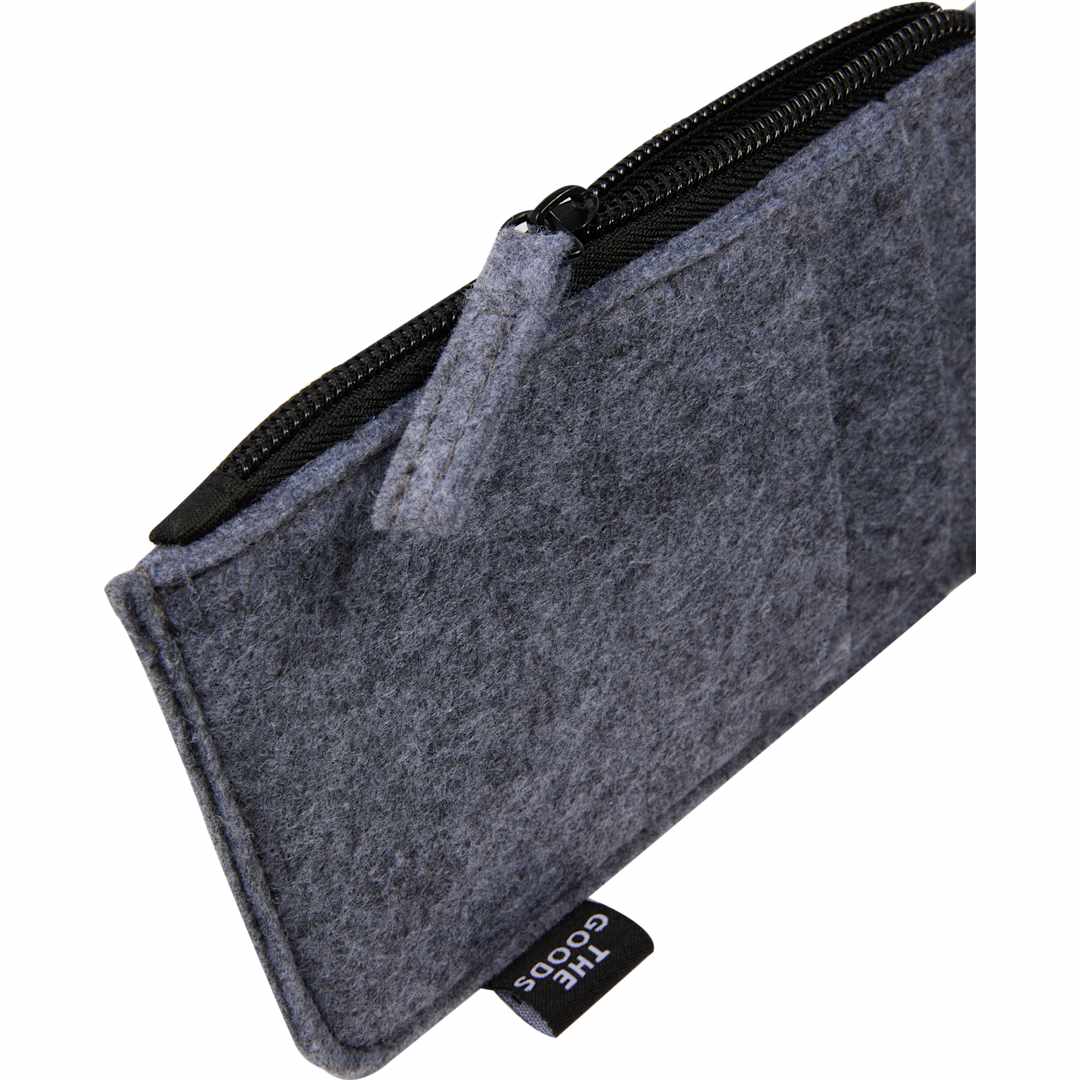 Gray THE GOODS™ Recycled Felt Lanyard Wallet