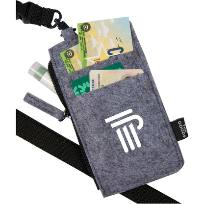 Gray THE GOODS™ Recycled Felt Lanyard Wallet