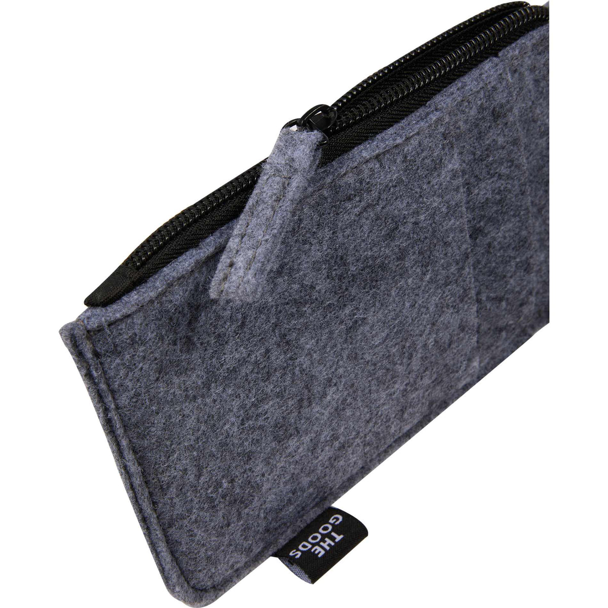 Gray THE GOODS™ Recycled Felt Lanyard Wallet