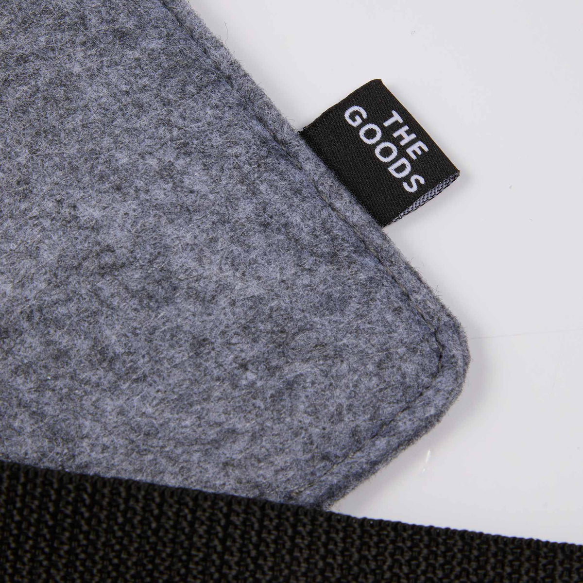 Gray THE GOODS™ Recycled Felt Lanyard Wallet