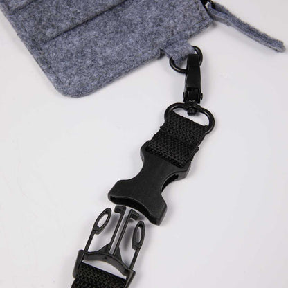 Gray THE GOODS™ Recycled Felt Lanyard Wallet