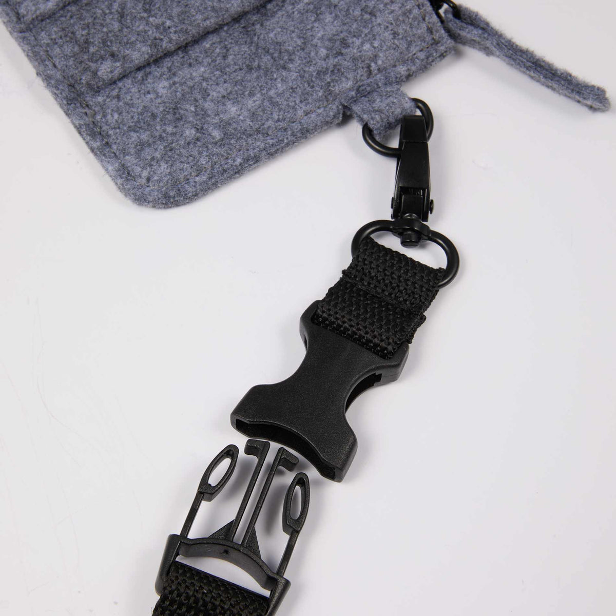 Gray THE GOODS™ Recycled Felt Lanyard Wallet