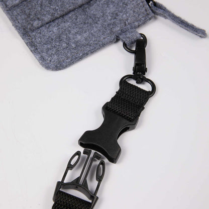 Gray THE GOODS™ Recycled Felt Lanyard Wallet