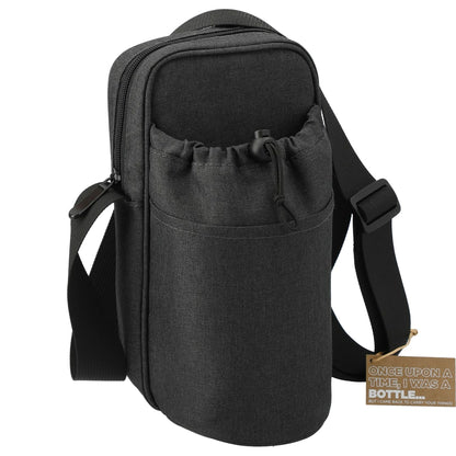 Gray Traver RPET Adjustable Bottle Sling Cooler w/Pouch plain