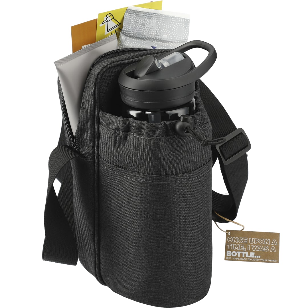 Gray Traver RPET Adjustable Bottle Sling Cooler w/Pouch plain