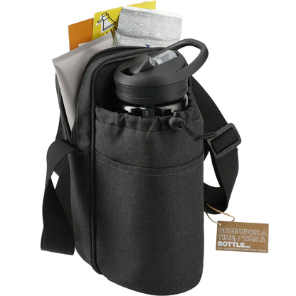 Gray Traver RPET Adjustable Bottle Sling Cooler w/Pouch plain
