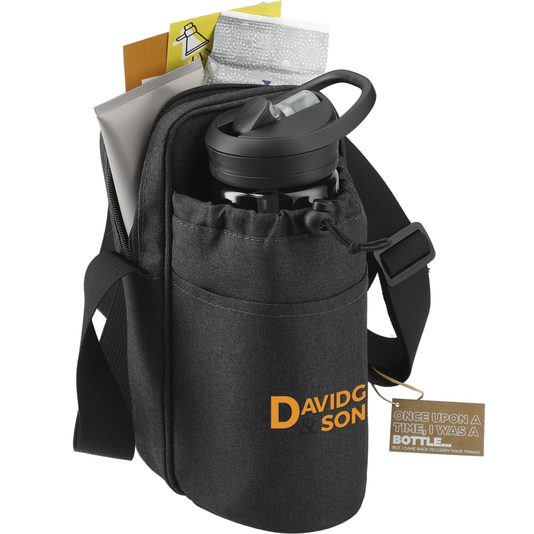 Gray Traver RPET Adjustable Bottle Sling Cooler w/Pouch