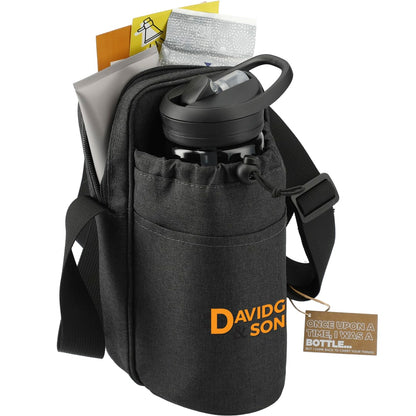 Gray Traver RPET Adjustable Bottle Sling Cooler w/Pouch