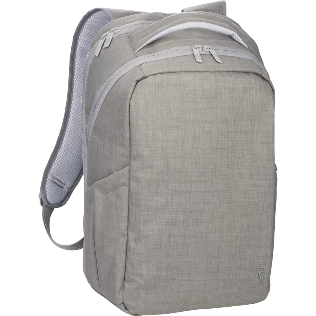 Gray Zoom Grid 15" TSA Computer Backpack plain