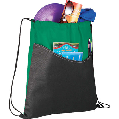 Green Rivers Non-Woven Drawstring Bag plain