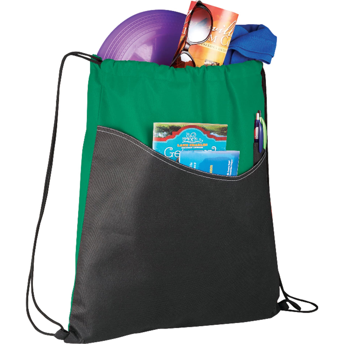 Green Rivers Non-Woven Drawstring Bag plain