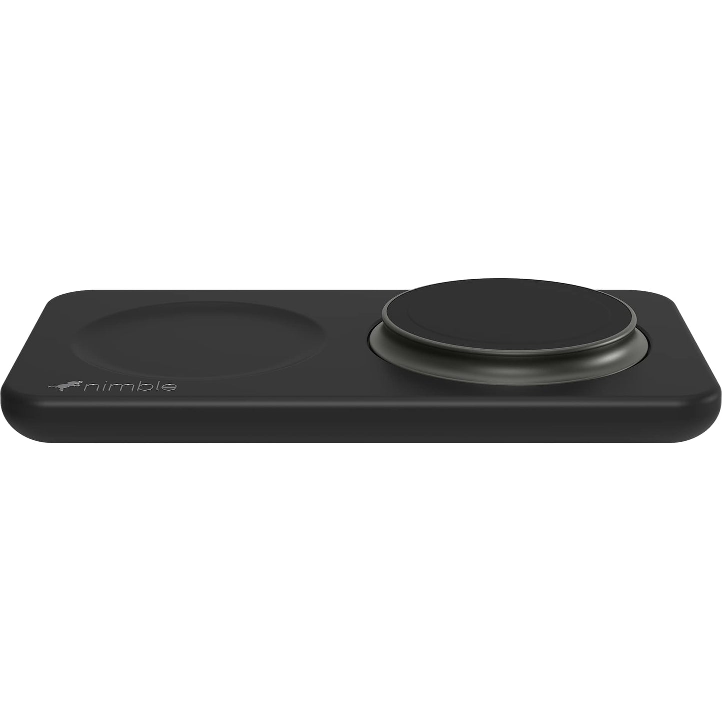 Left View of Black Nimble Podium 2-in-1 Wireless Charging Stand
