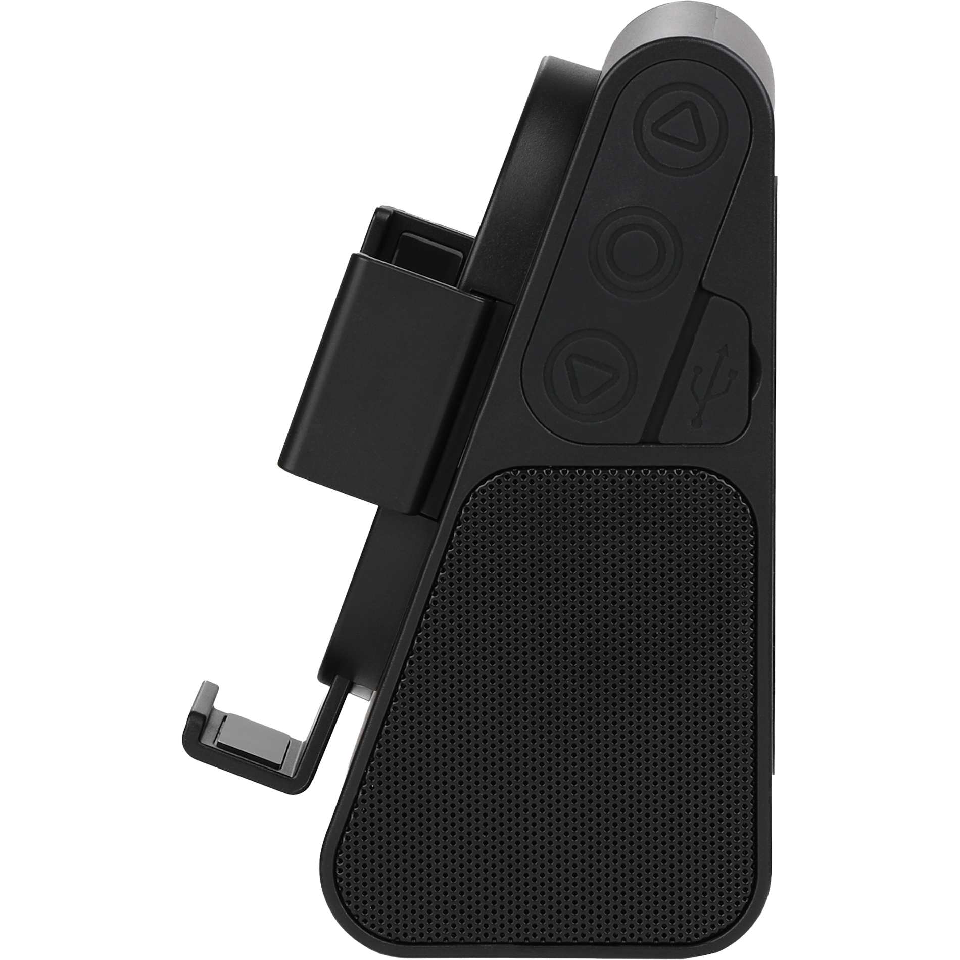 Left View of Black Phone Grip Outdoor Magnetic Bluetooth Speaker