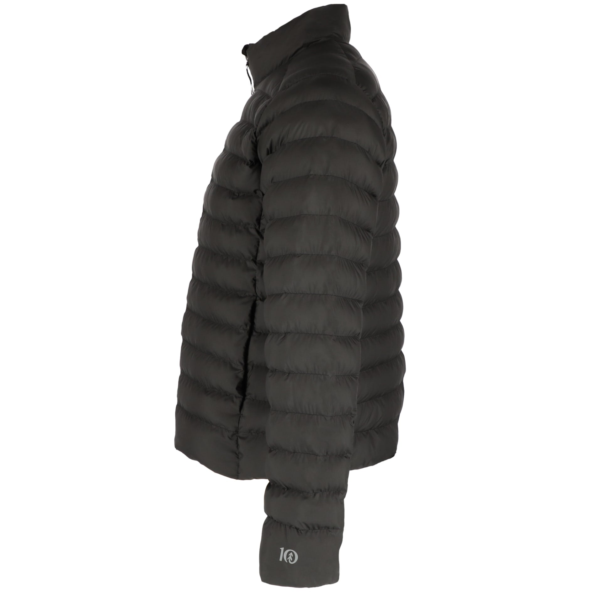 Left View of Black tentree Cloud Shell Packable Puffer - Men's plain