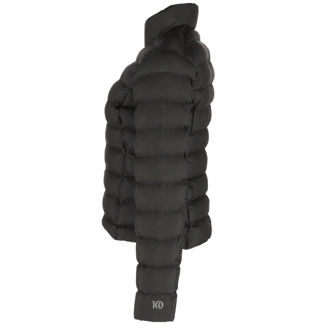 Left View of Black tentree Cloud Shell Packable Puffer - Women's plain