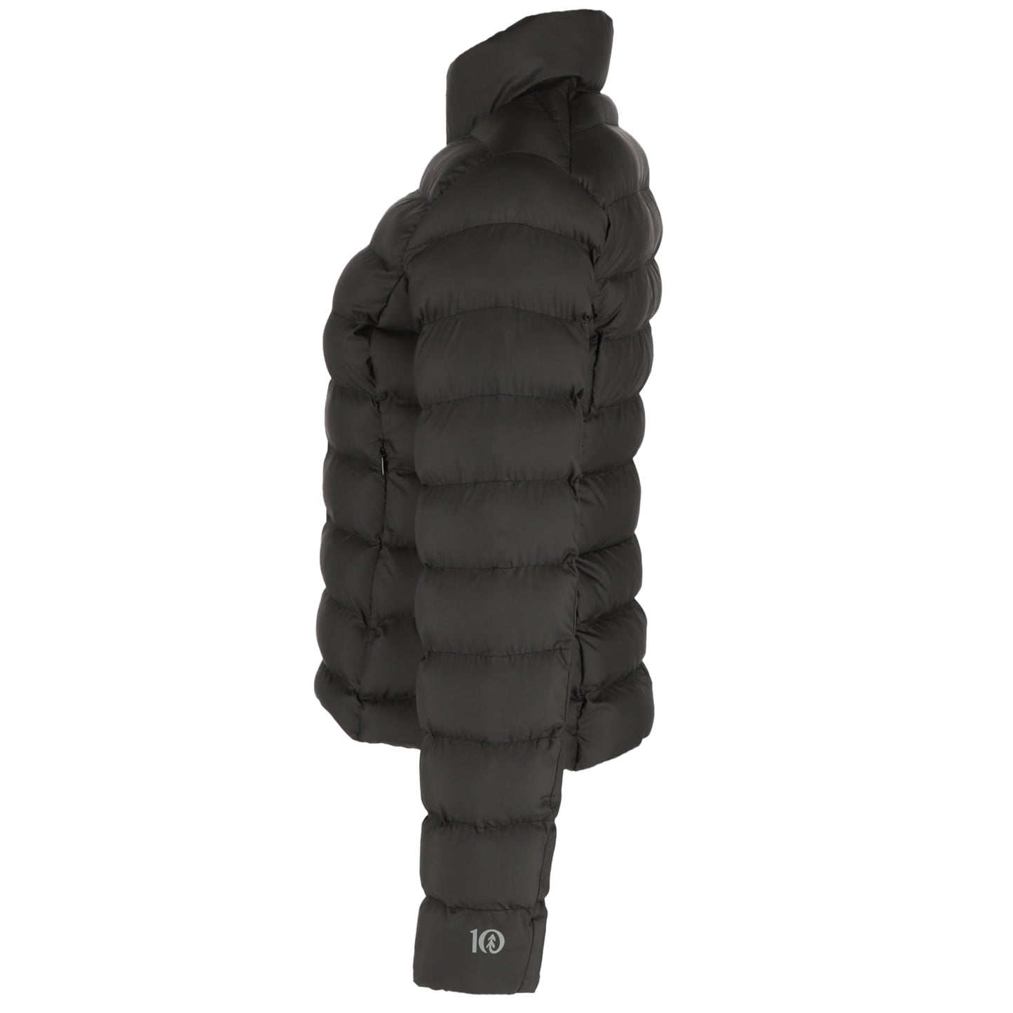 Left View of Black tentree Cloud Shell Packable Puffer - Women's plain