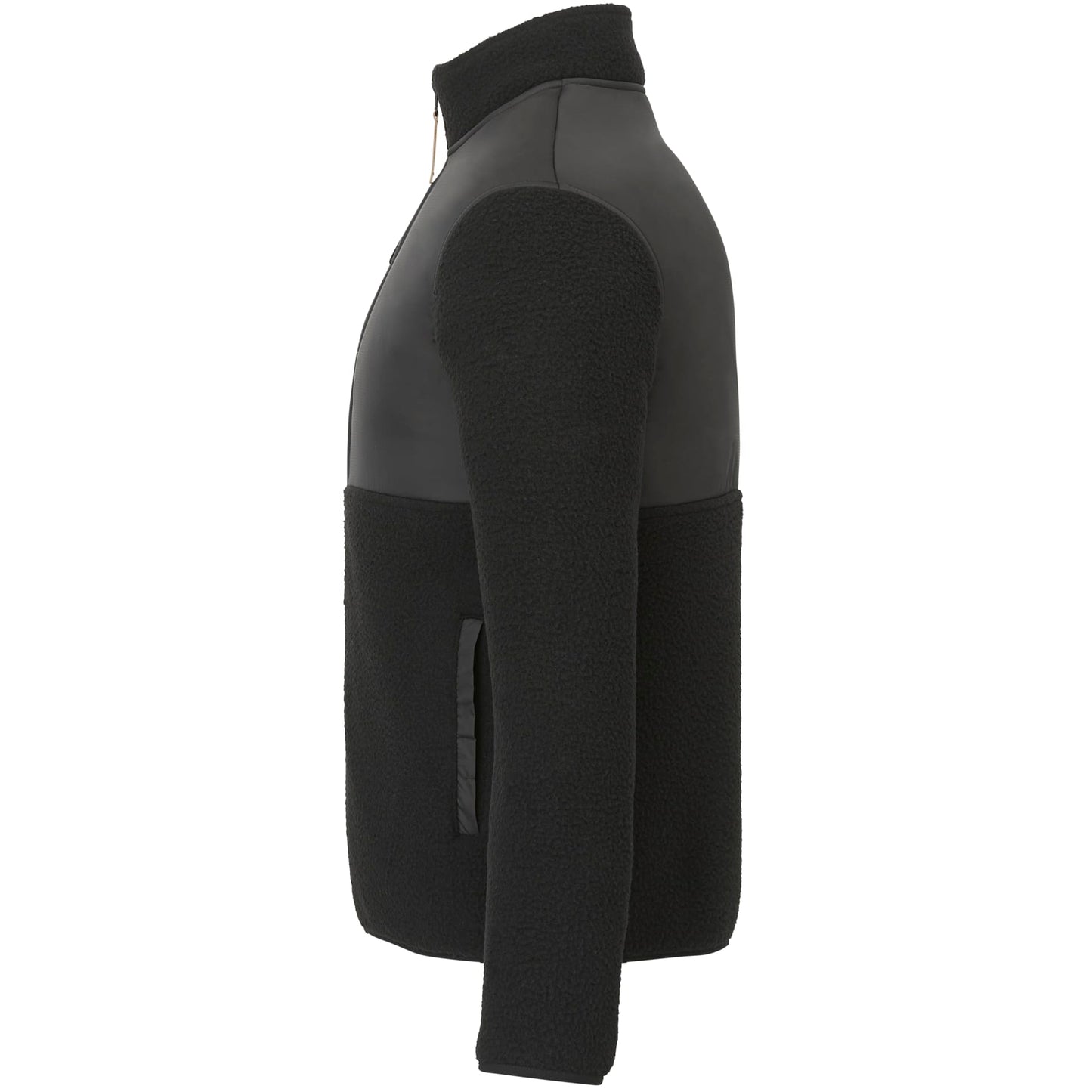 Left View of Black tentree EcoLoft Full Zip - Men's plain