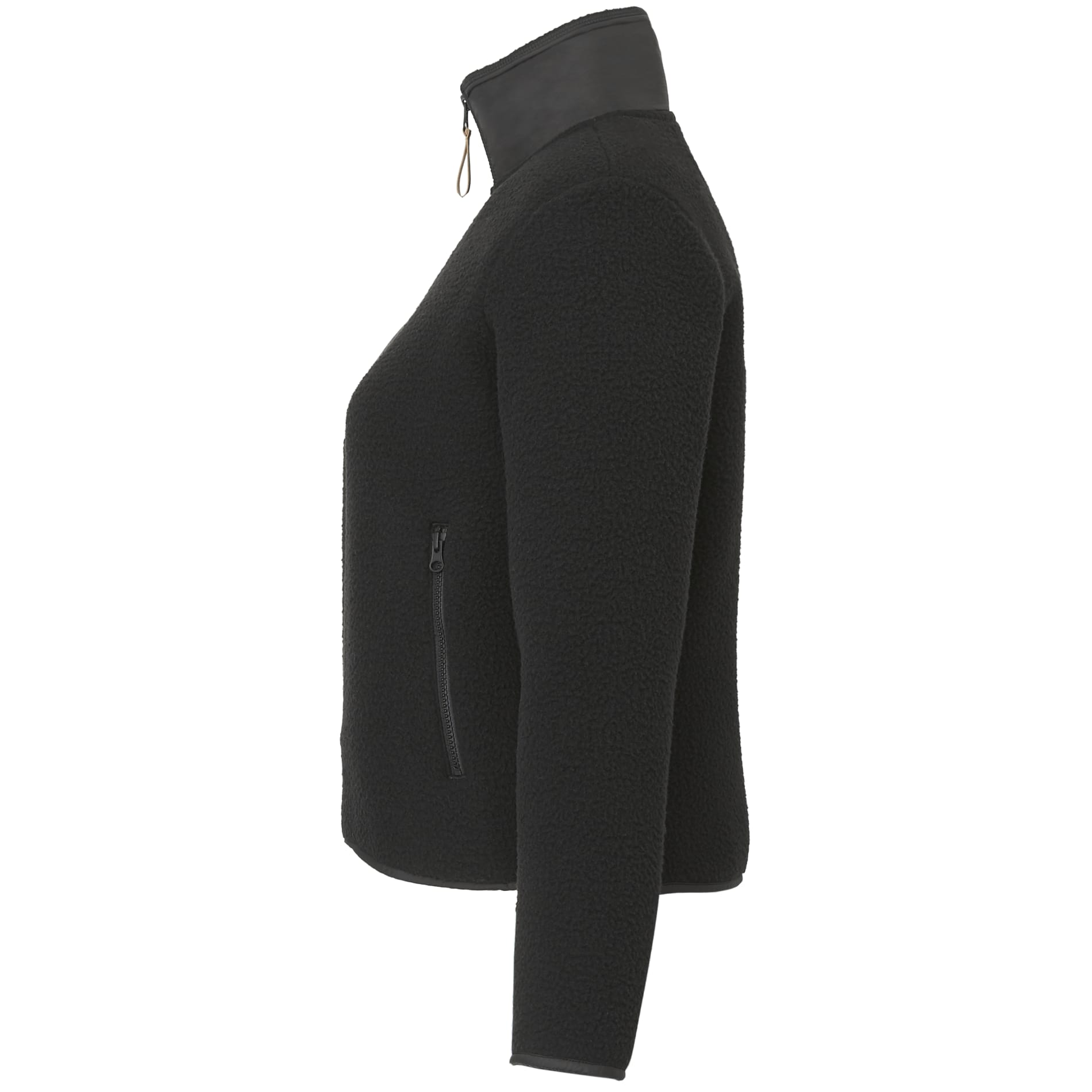 Left View of Black tentree EcoLoft Zip Jacket - Women's plain