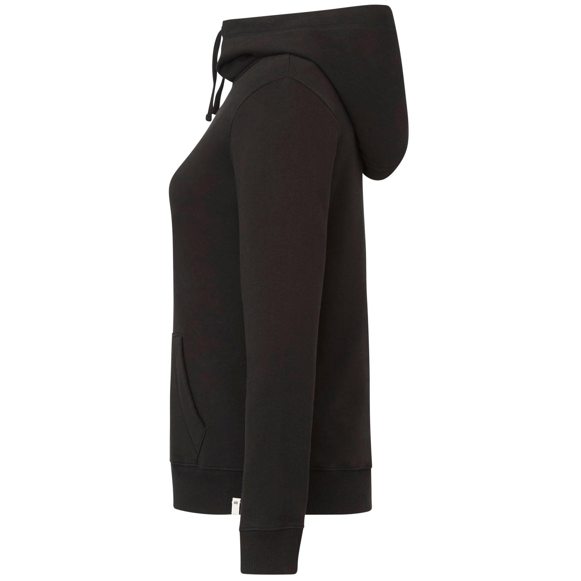Left View of Black tentree Organic Cotton Banshee Hoodie - Women's plain
