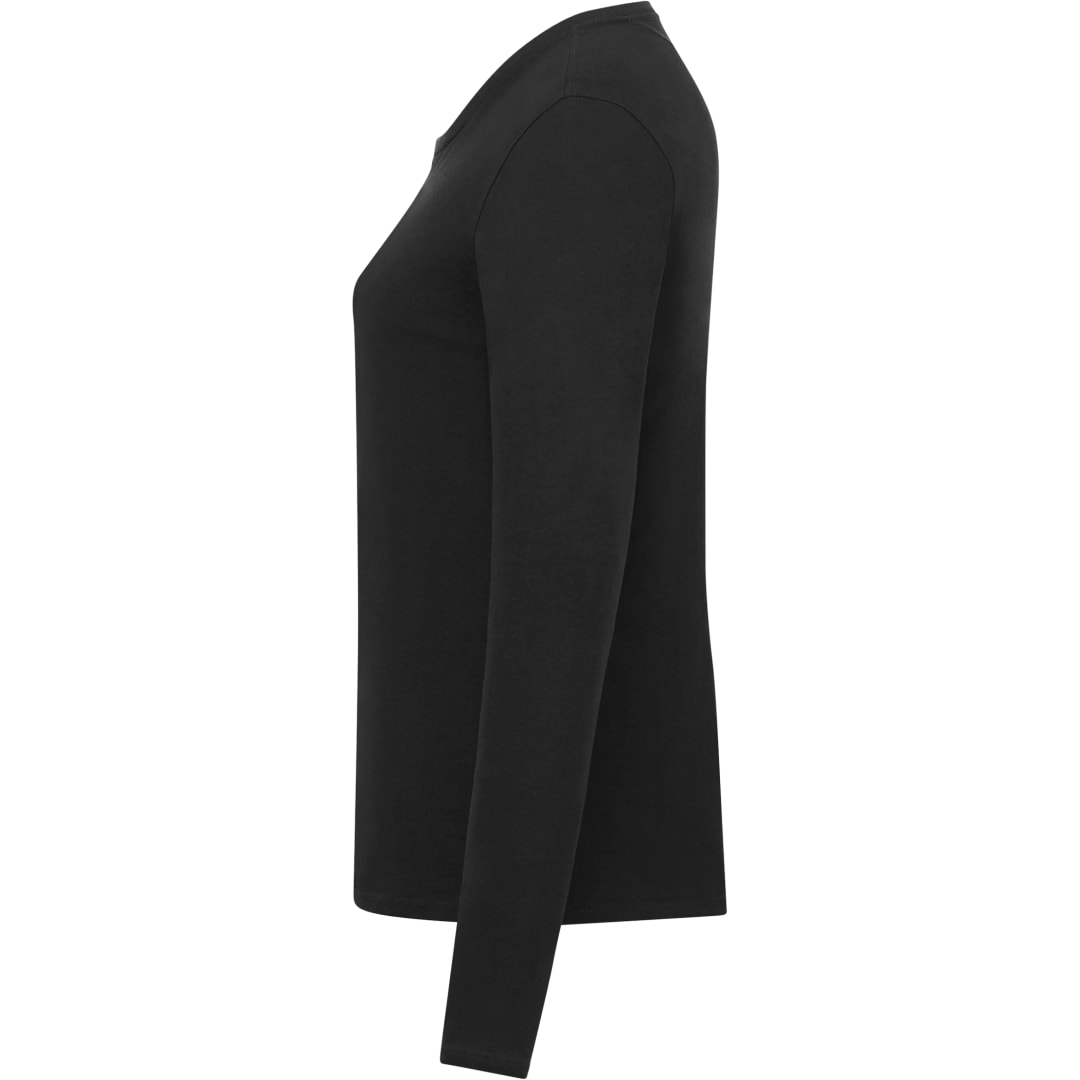 Left View of Black tentree Organic Cotton Longsleeve Tee - Women's plain
