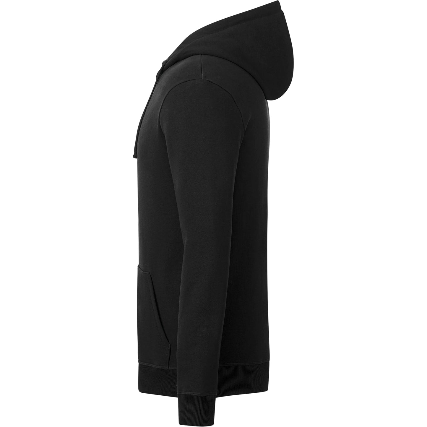 Left View of Black tentree Organic Cotton Zip Hoodie - Men's plain