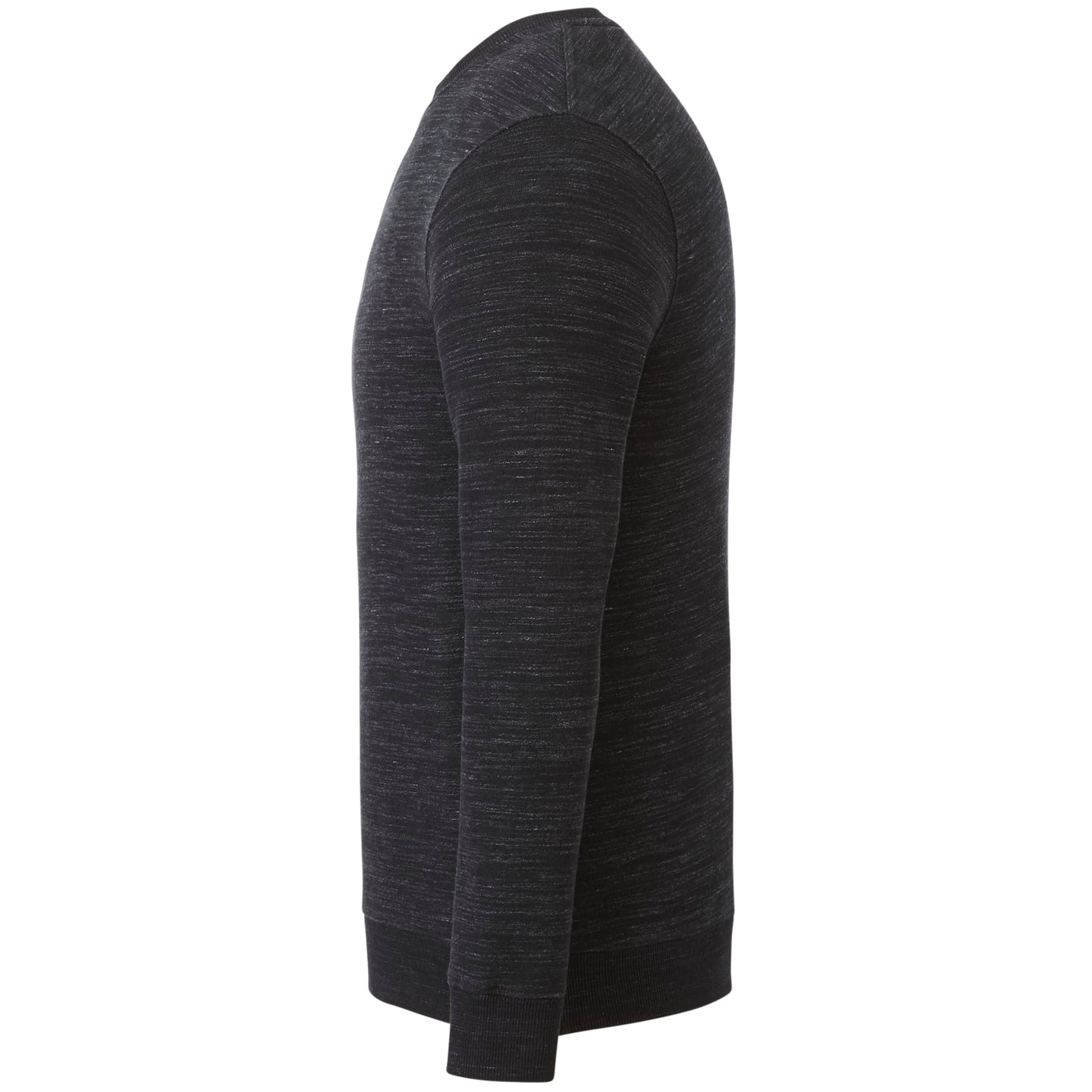 Left View of Black tentree Space Dye Classic Crew - Men's plain