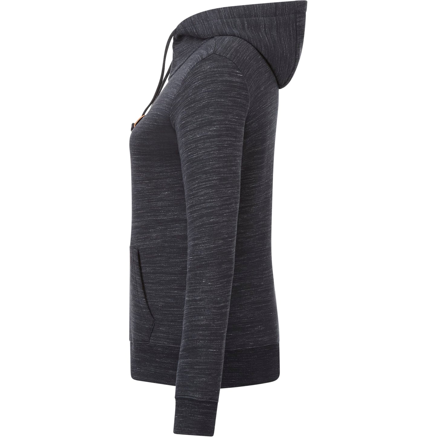 Left View of Black tentree Space Dye Zip Hoodie - Women's plain