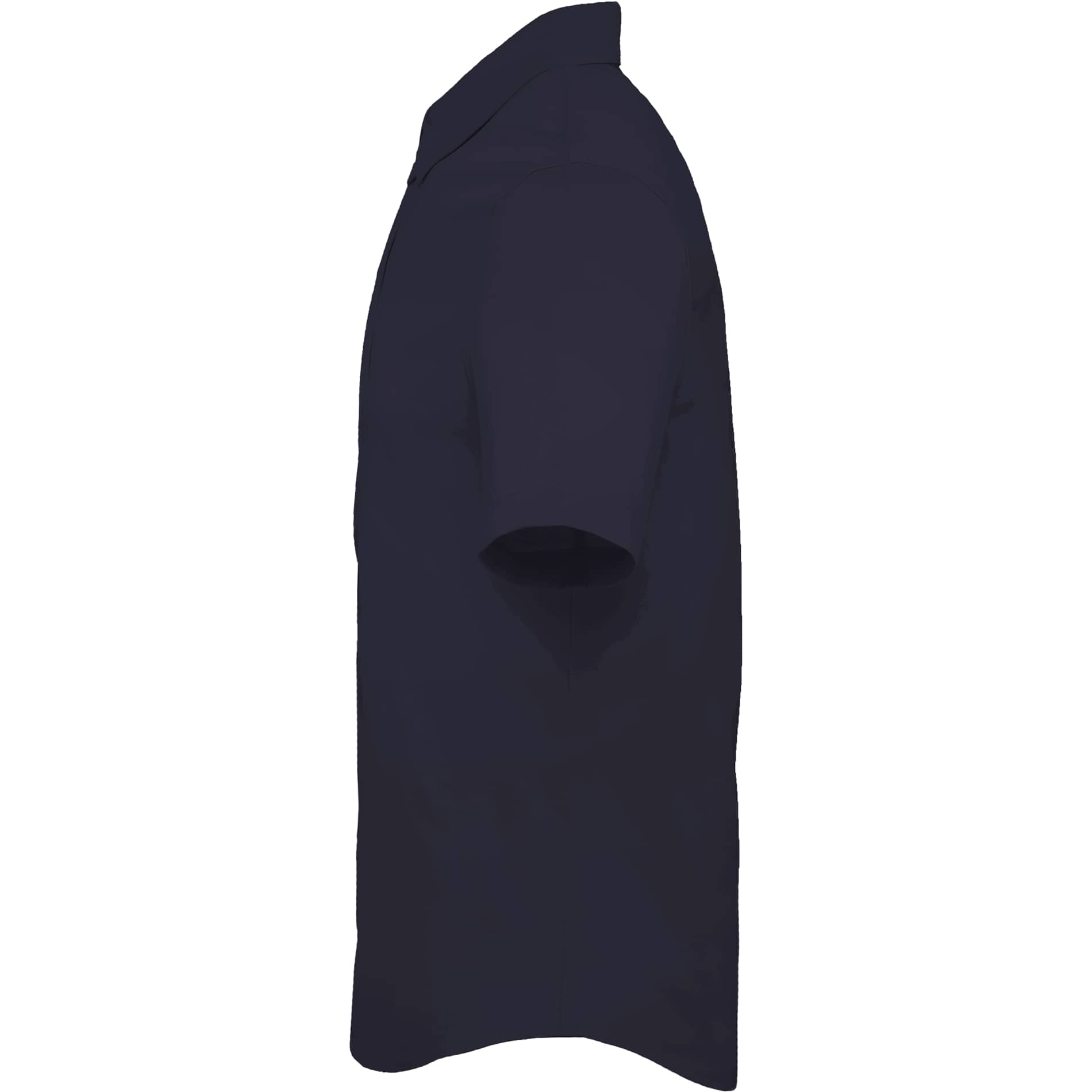 Left View of Blue TATRA Eco Short Sleeve Knit Shirt - Men's plain