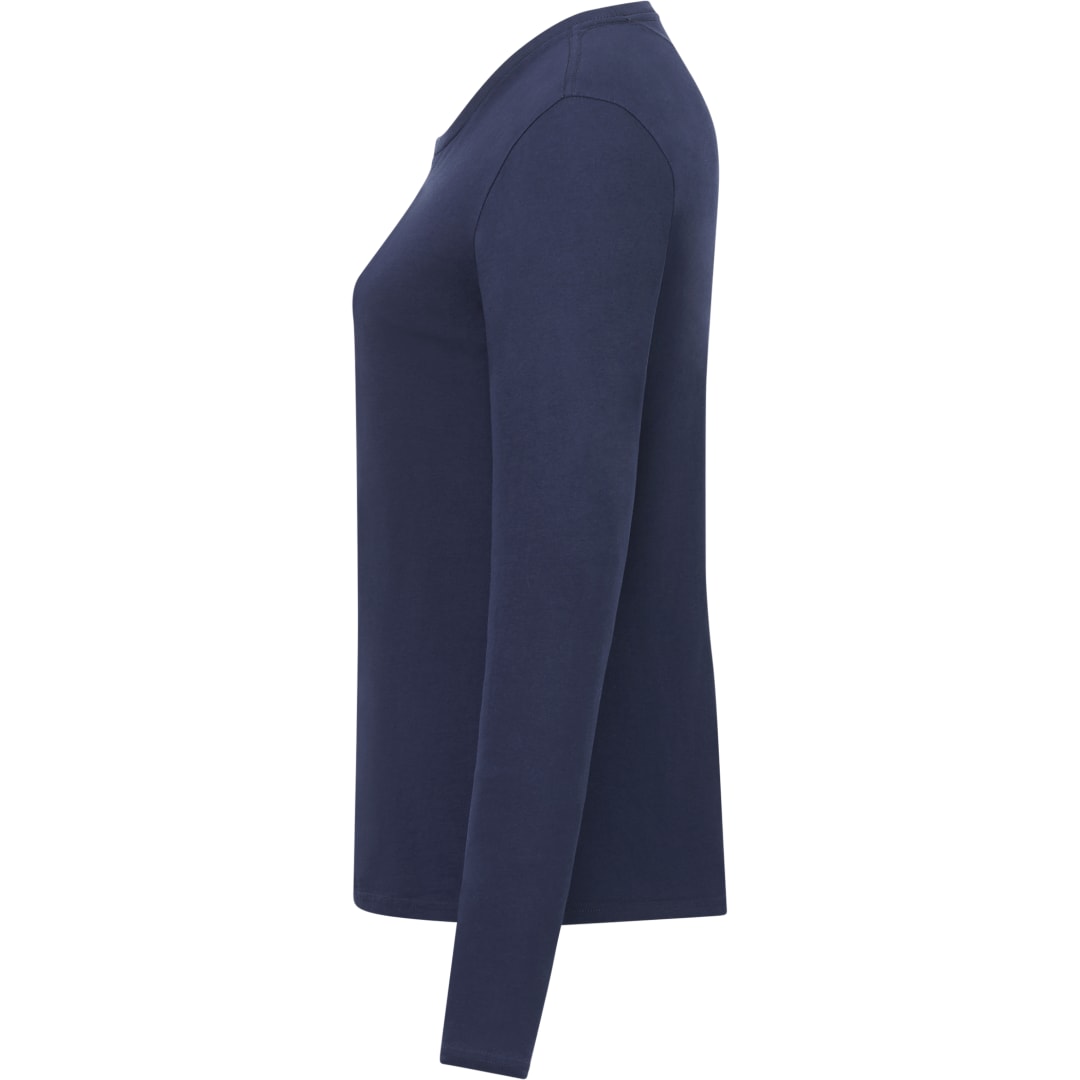 Left View of Blue tentree Organic Cotton Longsleeve Tee - Women's plain