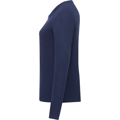 Left View of Blue tentree Organic Cotton Longsleeve Tee - Women's plain