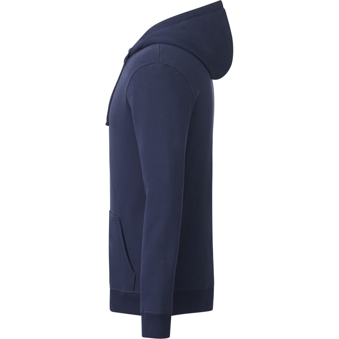 Left View of Blue tentree Organic Cotton Zip Hoodie - Men's plain