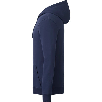 Left View of Blue tentree Organic Cotton Zip Hoodie - Men's plain