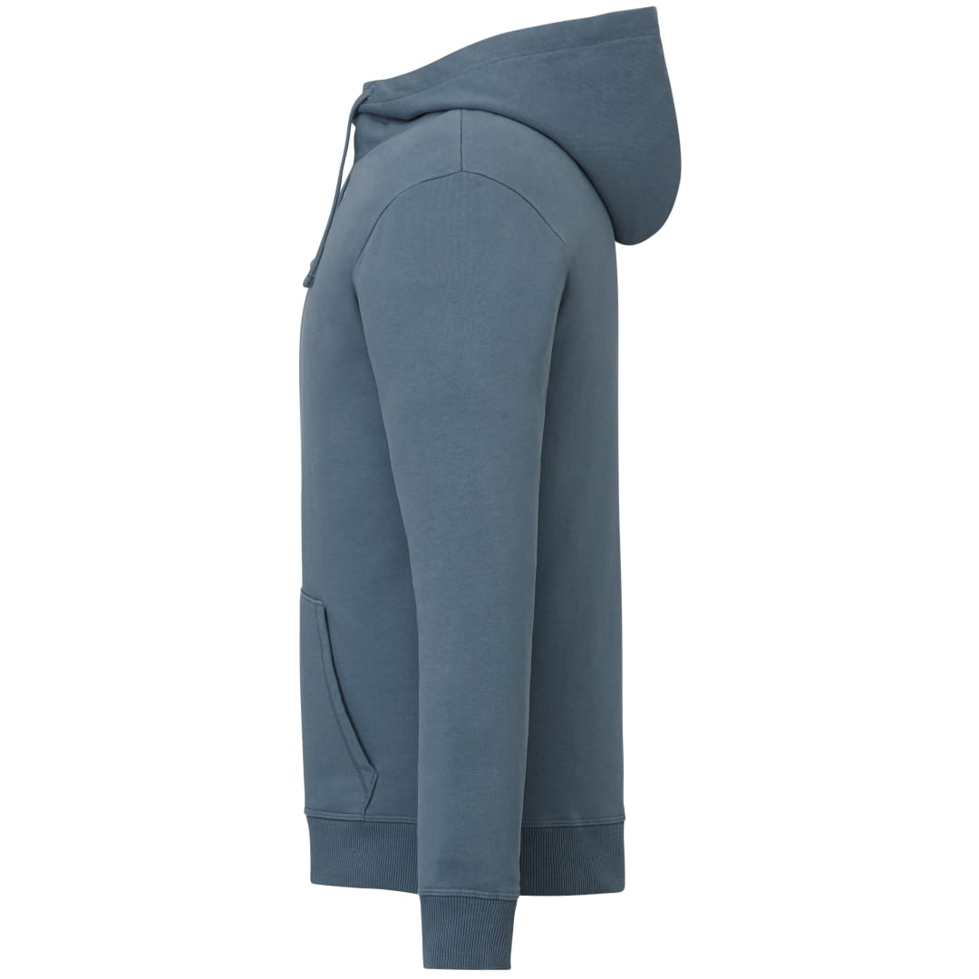 Left View of Blue tentree Organic Cotton Zip Hoodie - Men's plain