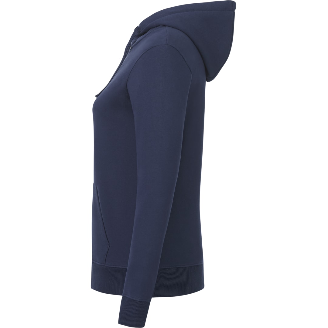 Left View of Blue tentree Organic Cotton Zip Hoodie - Women's plain