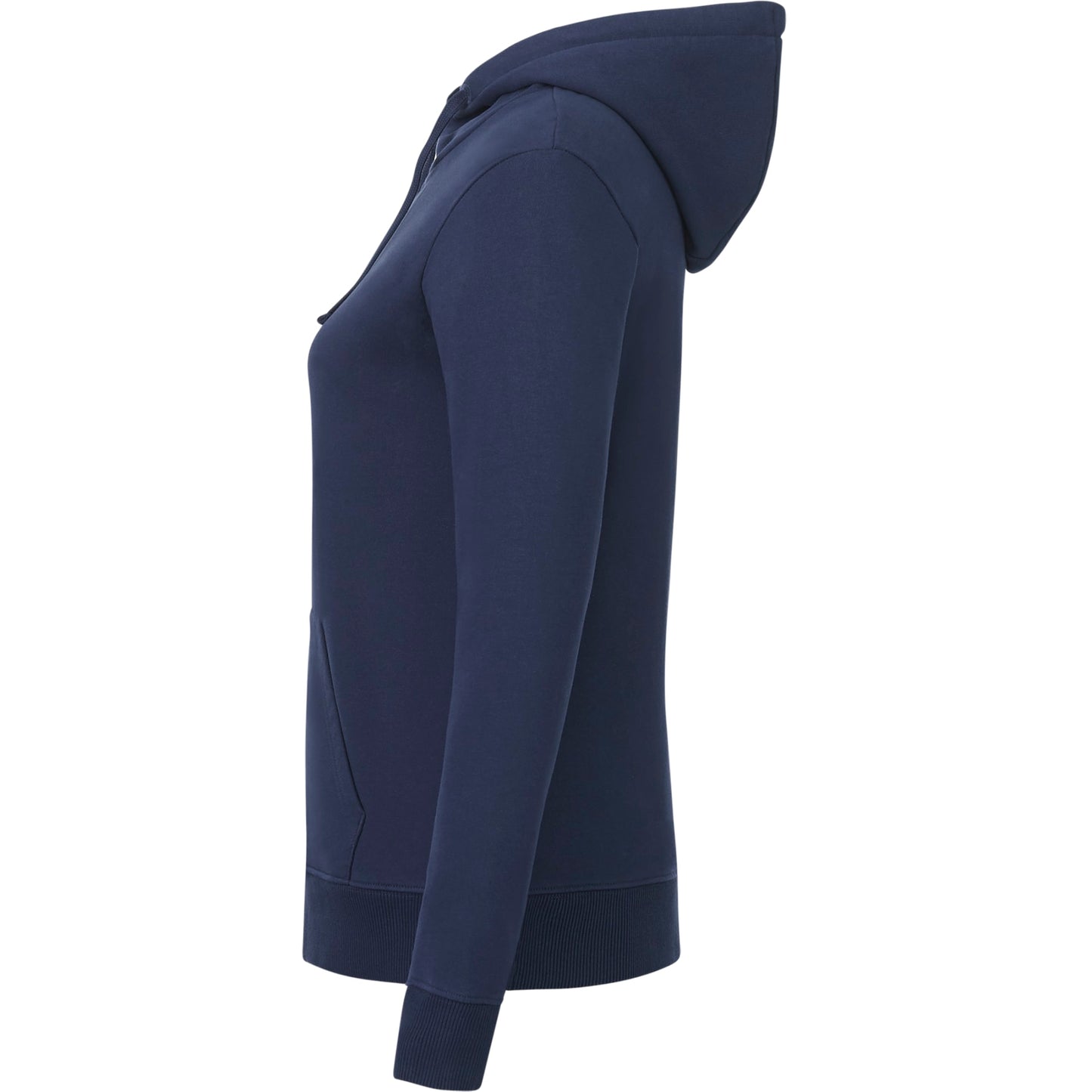 Left View of Blue tentree Organic Cotton Zip Hoodie - Women's plain