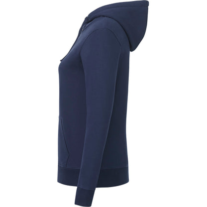 Left View of Blue tentree Organic Cotton Zip Hoodie - Women's plain