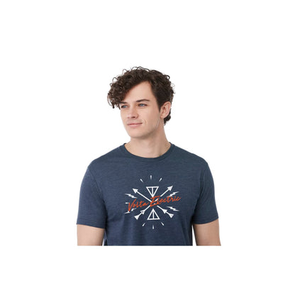 Left View of Blue tentree TreeBlend Classic T-Shirt - Men's