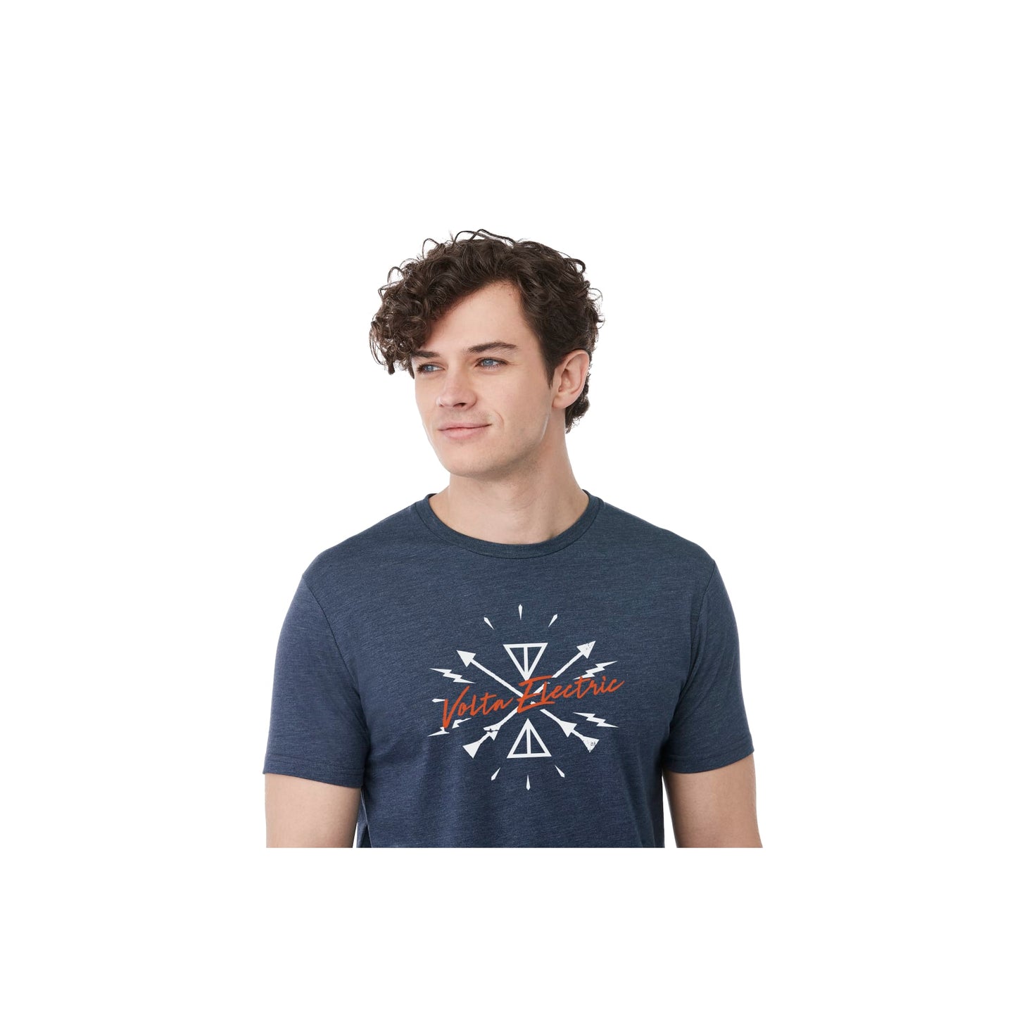 Left View of Blue tentree TreeBlend Classic T-Shirt - Men's